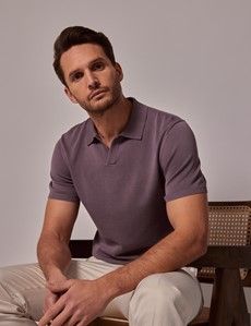 Dusty Lilac Premium Knit Polo Shirt