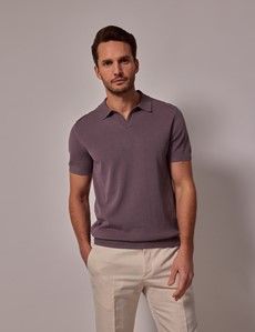 Dusty Lilac Premium Knit Polo Shirt