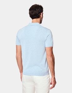 Pale Blue Premium Knit Polo Shirt