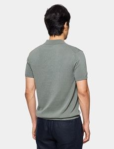 Dark Sage Premium Knit Polo Shirt