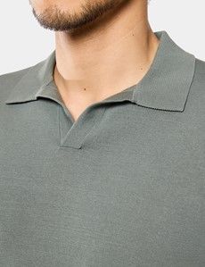 Dark Sage Premium Knit Polo Shirt