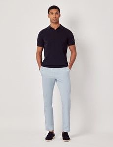 Slim Fit Midnight Navy Collar Knitted Polo Shirt-preview5