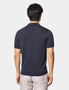 Midnight Navy Premium Knit Polo Shirt