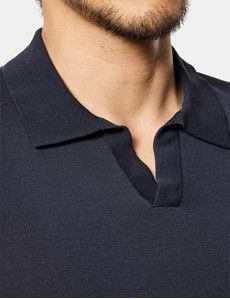 Midnight Navy Premium Knit Polo Shirt