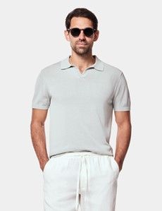 Light Sage Premium Knitted Polo Shirt