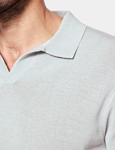 Light Sage Premium Knitted Polo Shirt