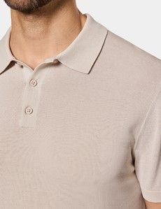 Light Taupe Premium Knitted Polo Shirt