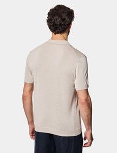 Light Taupe Premium Knitted Polo Shirt
