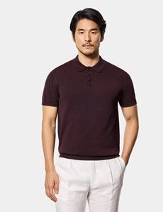 Chestnut Brown Premium Knitted Polo Shirt