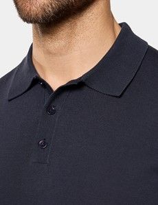 Midnight Navy Premium Knitted Polo Shirt