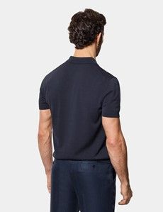 Midnight Navy Premium Knitted Polo Shirt