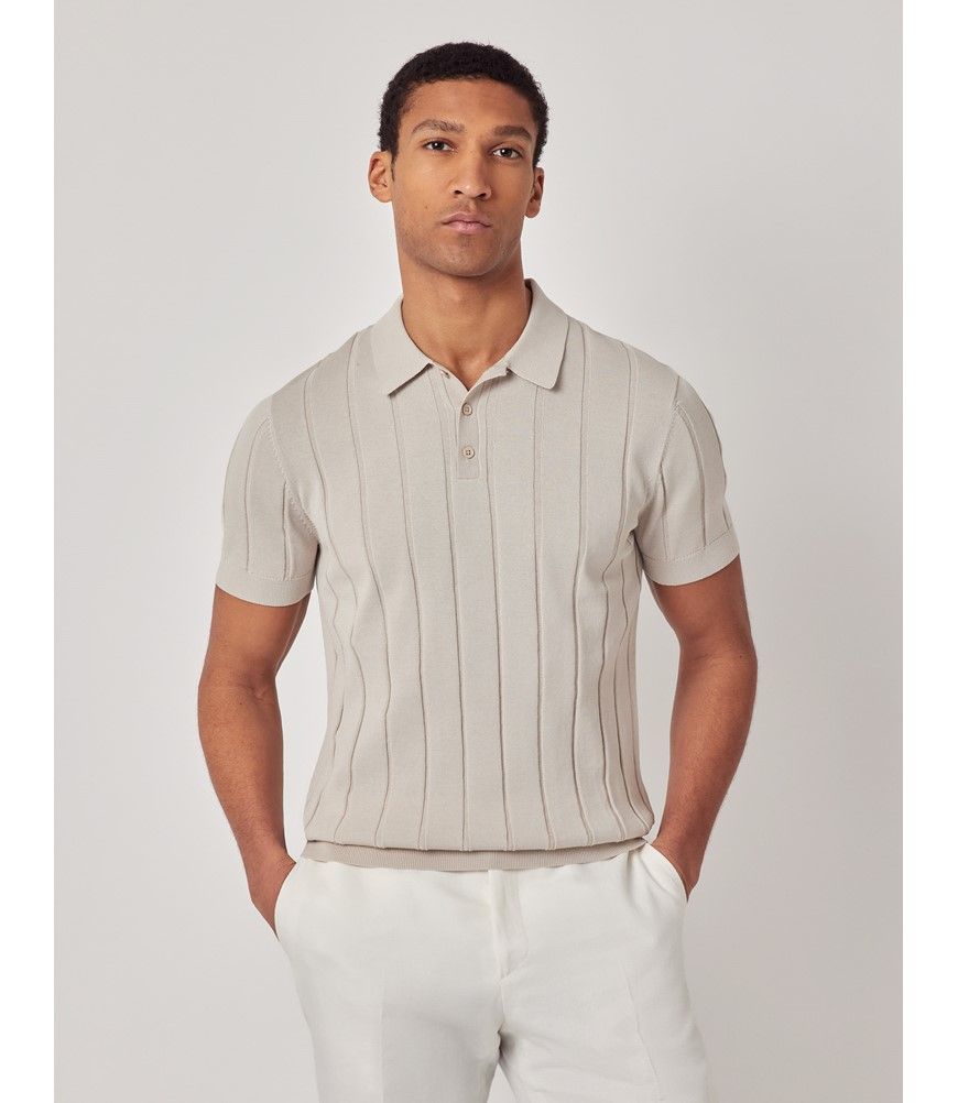 Classic Rib Knit Grey Polo Half Sleeve T-Shirt – ManiacLife.com
