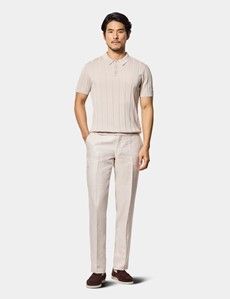 Light Taupe Premium Knitted Rib Polo Shirt