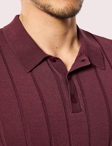 Claret Premium Knitted Rib Polo Shirt