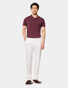 Claret Premium Knitted Rib Polo Shirt