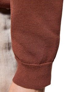 Tobacco Premium Knitted Polo Shirt - Long Sleeve