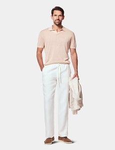Apricot Premium Knitted Linen Polo Shirt