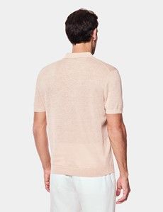 Apricot Premium Knitted Linen Polo Shirt
