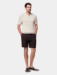 Light Taupe Premium Honeycomb Knit Polo Shirt