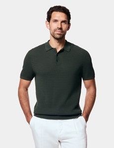 Green Premium Honeycomb Knit Polo Shirt