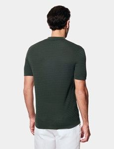 Green Premium Honeycomb Knit Polo Shirt