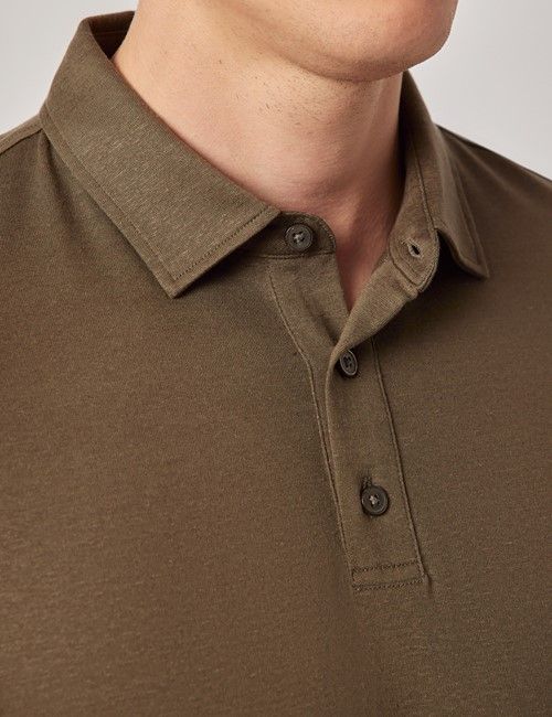 Green Cotton-Linen Polo Shirt – Short Sleeve-preview