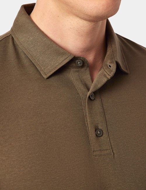 Green Cotton-Linen Polo Shirt – Short Sleeve-preview