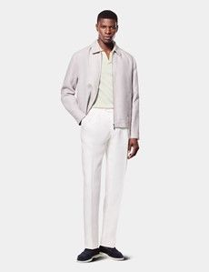 Pale Green Open Collar Polo Shirt