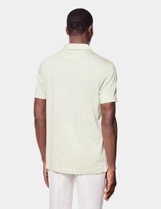Pale Green Open Collar Polo Shirt