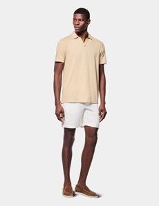 Sand Open Collar Polo Shirt