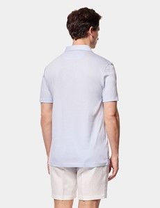 Pale Blue Open Collar Polo Shirt