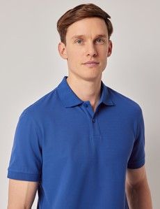 Royal Blue Mercerised Cotton Polo Shirt - Short Sleeve-preview2
