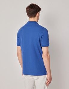 Royal Blue Mercerised Cotton Polo Shirt - Short Sleeve-preview3