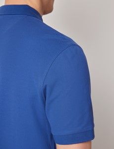 Royal Blue Mercerised Cotton Polo Shirt - Short Sleeve-preview4