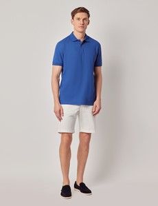 Royal Blue Mercerised Cotton Polo Shirt - Short Sleeve-preview6