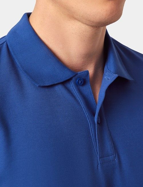 Royal Blue Mercerised Cotton Polo Shirt - Short Sleeve-preview