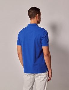 Cobalt Blue Mercerized Cotton Polo Shirt - Short Sleeve-preview3