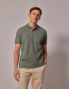 Green Mercerized Cotton Polo Shirt - Short Sleeve-preview2