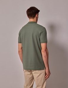 Green Mercerized Cotton Polo Shirt - Short Sleeve-preview3