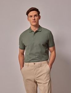 Green Mercerized Cotton Polo Shirt - Short Sleeve-preview4