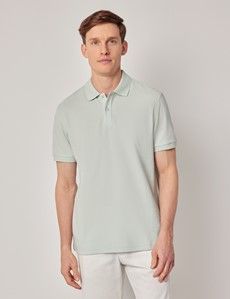Light Green Mercerised Cotton Polo Shirt - Short Sleeve
