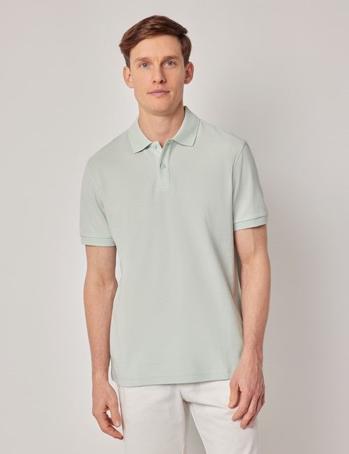Light Green Mercerised Cotton Polo Shirt - Short Sleeve