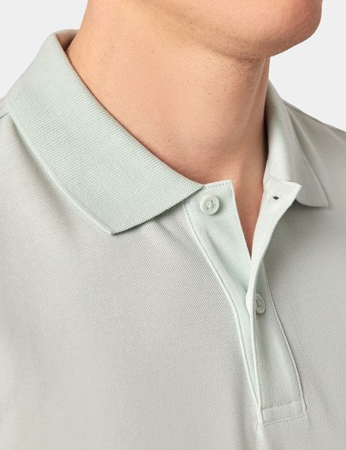 Light Green Mercerised Cotton Polo Shirt - Short Sleeve-preview