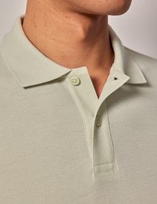 Mint Mercerised Cotton Polo Shirt - Short Sleeve-preview1