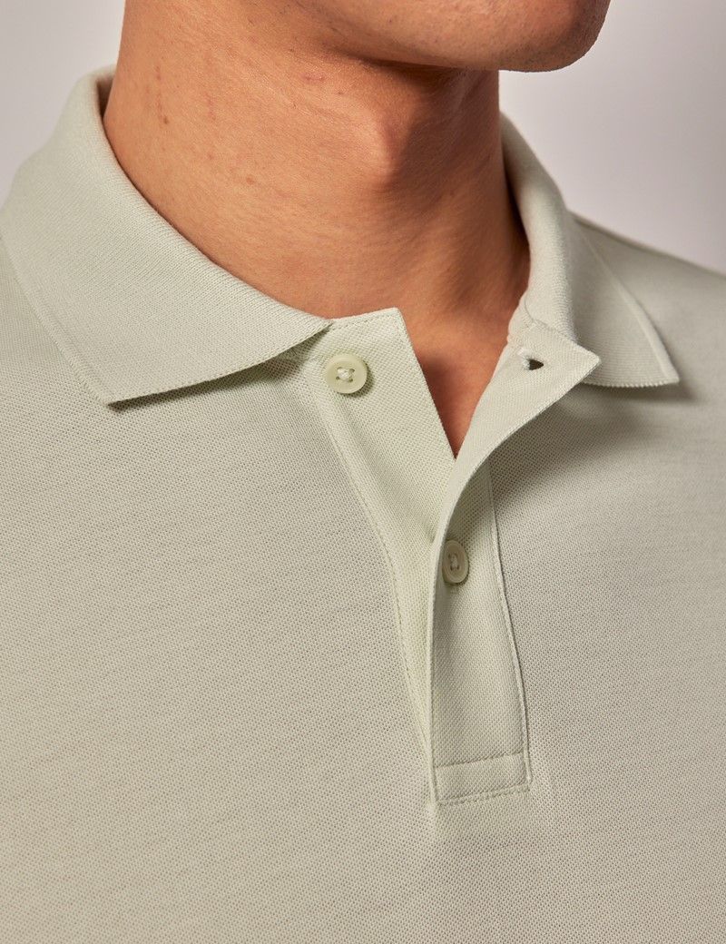 Men's Mint Mercerised Cotton Polo Shirt - Short Sleeve | Hawes and Curtis