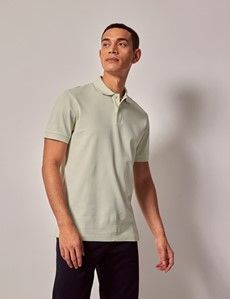 Mint Mercerised Cotton Polo Shirt - Short Sleeve-preview2
