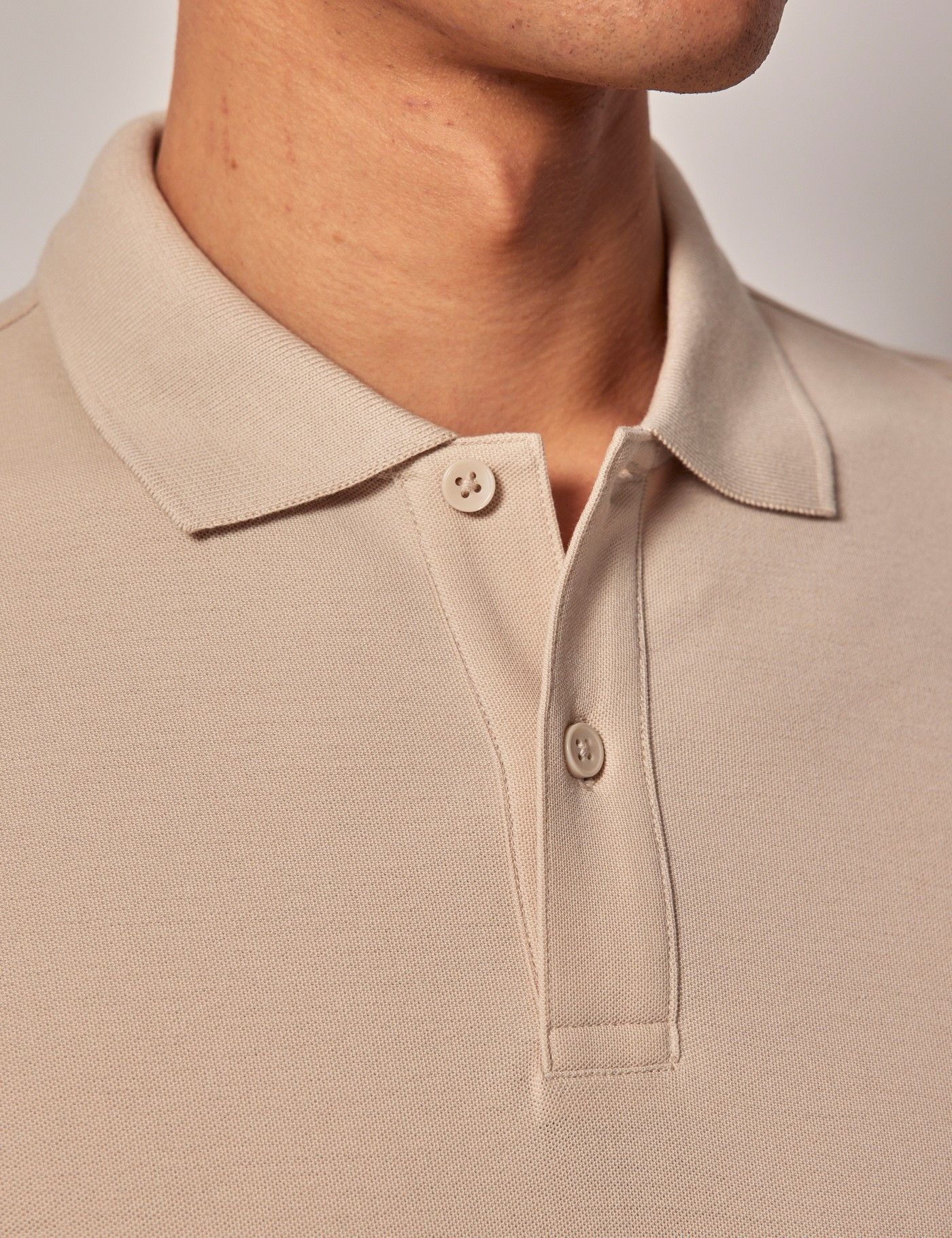 Slim Fit Beige Polo Shirt-preview