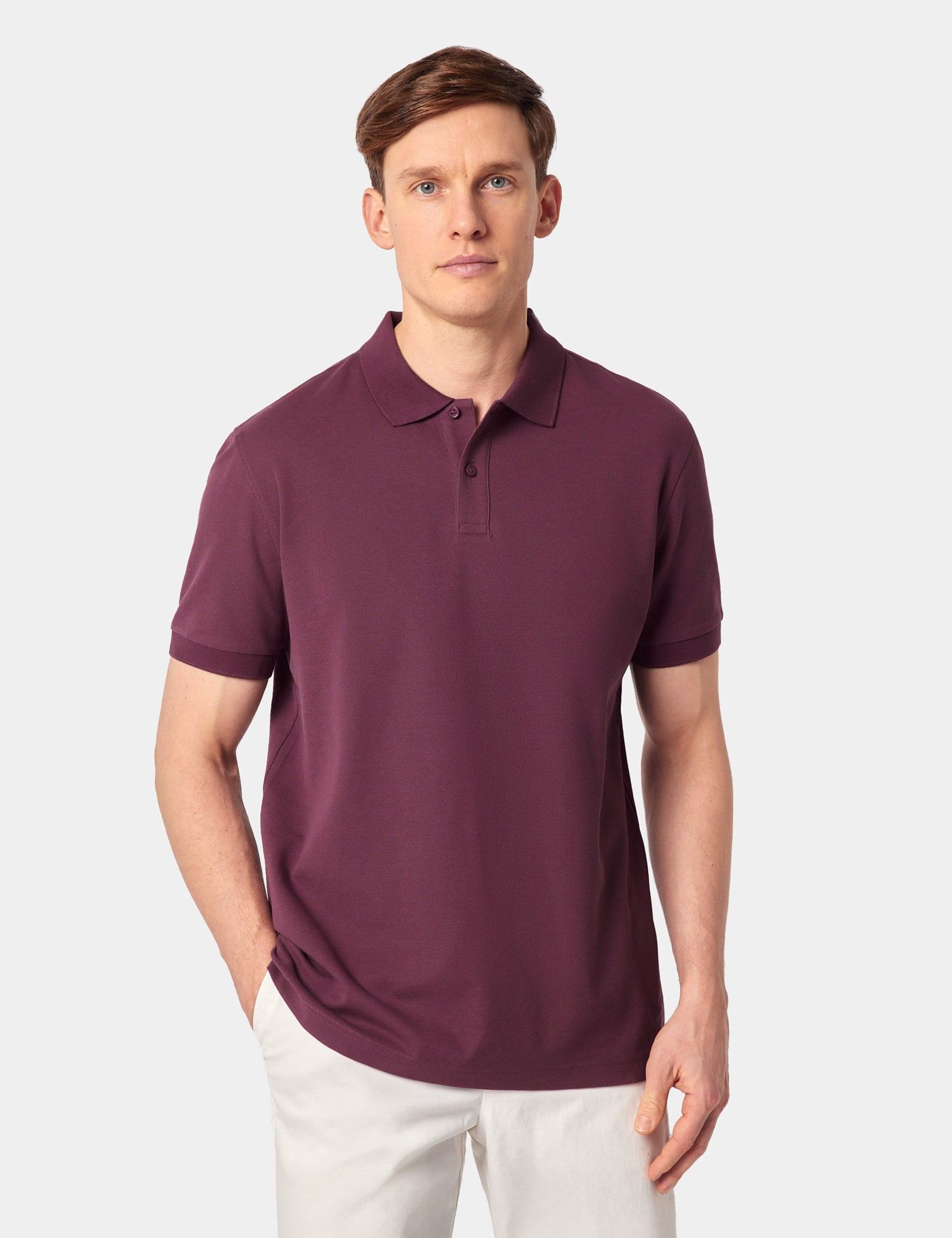 Slim Fit Wine Polo Shirt