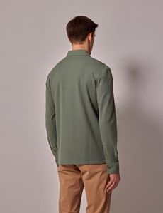 Green Mercerised Cotton Polo Shirt – Long Sleeve-preview4