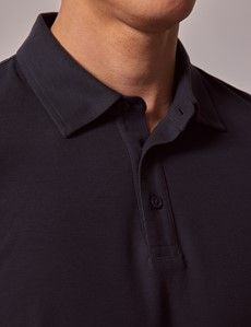 Charcoal Mercerized Cotton Polo Shirt – Long Sleeve-preview1